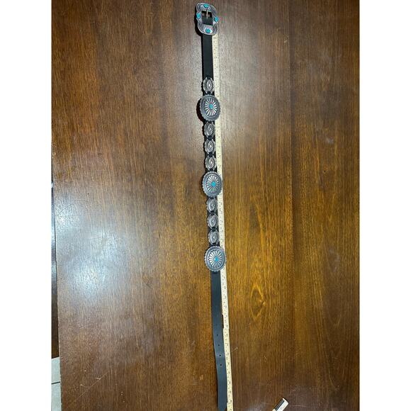 Western Cowgirl Belt Women M/L Turquoise Buckle Festival Aztec Country Concert - Picture 2 of 6